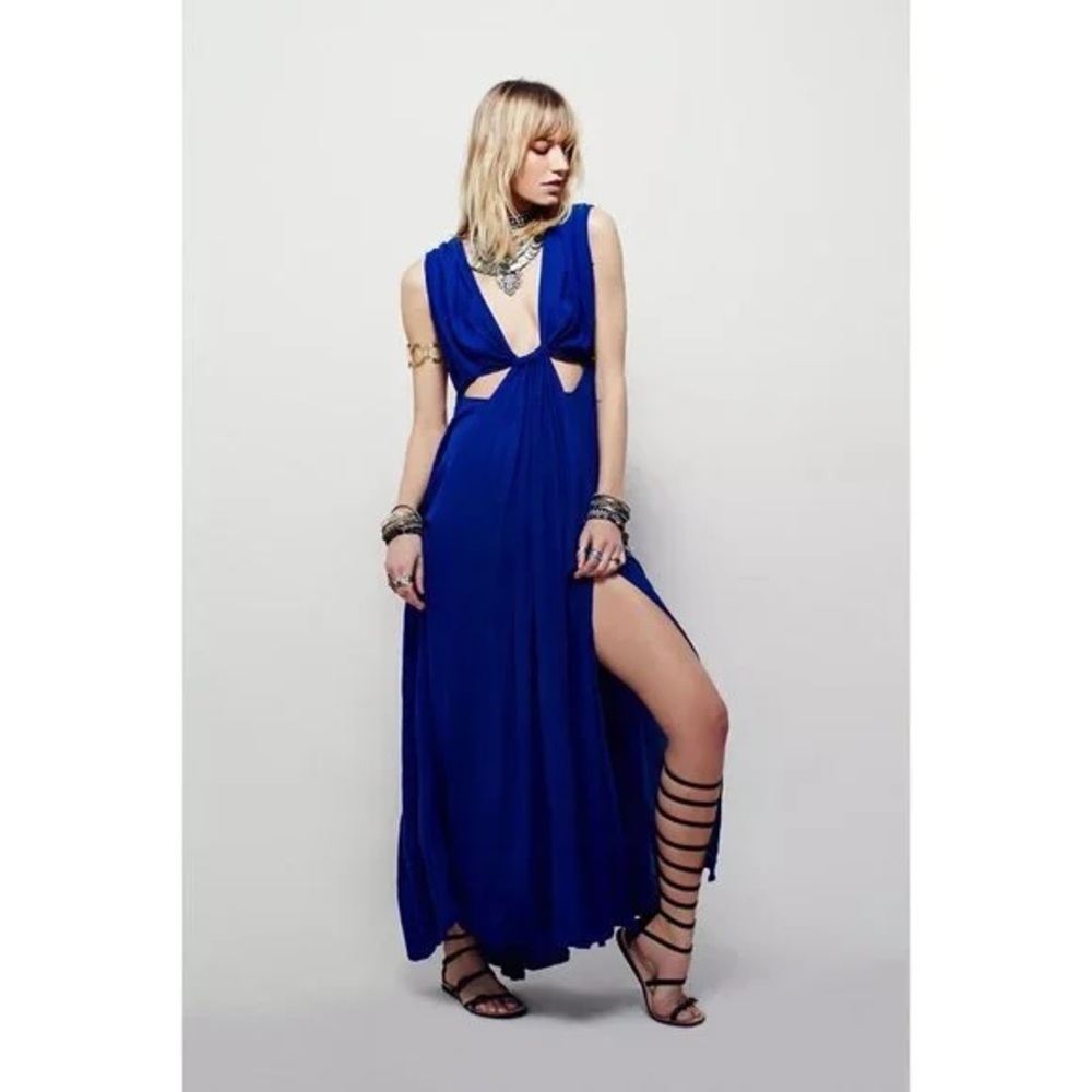 FREE PEOPLE Endless Summer Got My Eyes on You Maxi Dress Blue XS